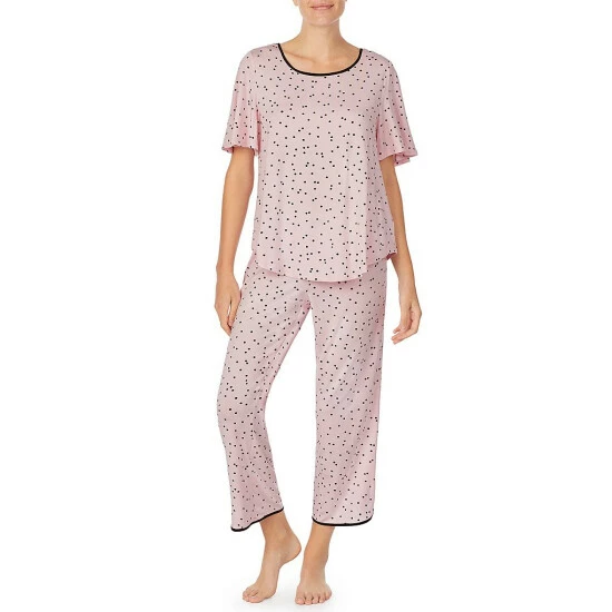 Promo π― Kate Spade New York Dot Print Jersey Knit Cropped Coordinating Pajama Set Pink Dot π 1 Promo π― Kate Spade New York Dot Print Jersey Knit Cropped Coordinating Pajama Set Pink Dot π