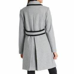Cheapest 👍 Kate Spade New York Contrast Framed Single Breasted Long Sleeve Point Collar Pearl Detail Wool Blend 🧥 Coat Heather Grey 💯 -Kate Spade New York shop unnamed file 48