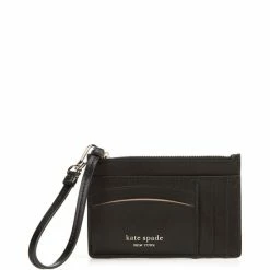 Promo ๐ Kate Spade New York Spencer Leather Zippered Card Case Wristlet Black โจ