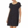 Flash Sale ⌛ Kate Spade New York Dot Print Jersey Knit Round Neck Short Sleeve Nightshirt Black Ivory Dot 👏