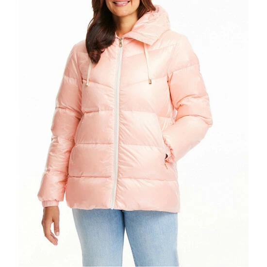 Budget π Kate Spade New York Chevron Hooded Stand Collar Long Sleeve Insulated Puffer Jacket Champagne Pink π₯° 4 Budget π Kate Spade New York Chevron Hooded Stand Collar Long Sleeve Insulated Puffer Jacket Champagne Pink π₯° - Image 4