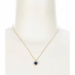 Best Pirce 🔔 Kate Spade New York Sunny Halo Short Pendant Necklace Sapphire 👍