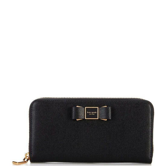 Cheapest π Kate Spade New York Morgan Bow Zip Around Leather Continental Wallet Black π₯ 4 Cheapest π Kate Spade New York Morgan Bow Zip Around Leather Continental Wallet Black π₯ - Image 4