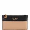 Brand new ❤️ Kate Spade New York Morgan Color-Blocked Saffiano Leather Small Slim Bifold Wallet Cafe Mocha Multi ⭐