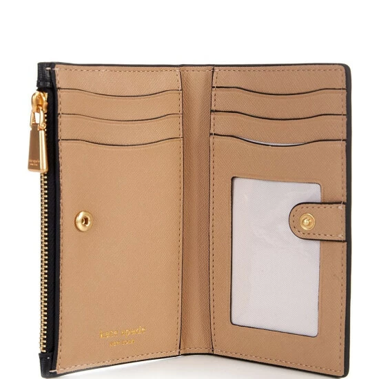 Brand new ❤️ Kate Spade New York Morgan Color-Blocked Saffiano Leather Small Slim Bifold Wallet Cafe Mocha Multi ⭐ 3 Brand new ❤️ Kate Spade New York Morgan Color-Blocked Saffiano Leather Small Slim Bifold Wallet Cafe Mocha Multi ⭐ - Image 3