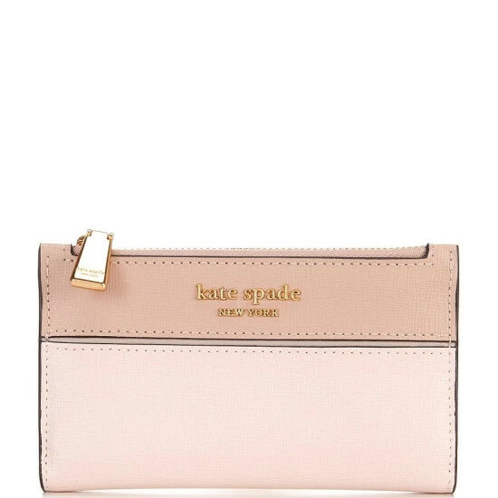 Brand new ❤️ Kate Spade New York Morgan Color-Blocked Saffiano Leather Small Slim Bifold Wallet Cafe Mocha Multi ⭐ 4 Brand new ❤️ Kate Spade New York Morgan Color-Blocked Saffiano Leather Small Slim Bifold Wallet Cafe Mocha Multi ⭐ - Image 4