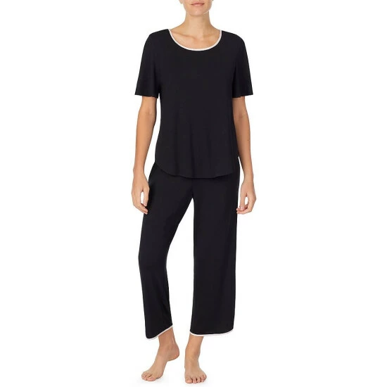 Hot Sale π Kate Spade New York Solid Jersey Knit Cropped Coordinating Pajama Set Black π 1 Hot Sale π Kate Spade New York Solid Jersey Knit Cropped Coordinating Pajama Set Black π