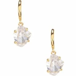 Outlet π― Kate Spade New York Treasure Trove Huggie Earrings Clear/gold π₯°