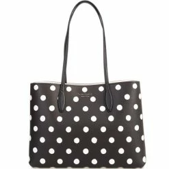 Discount 👏 Kate Spade New York All Day Sunshine Polka Dot Large Tote Bag Black Multi 🤩