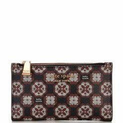 Discount π€© Kate Spade New York Spade Flower Monogram Canvas Slim Bifold Wallet Black Multi π