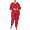 Best deal 🎉 Kate Spade New York Plus Size Dot Print Long Sleeve Jewel Neck Jersey Knit Pajama Set Red Cream 🧨