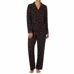 Wholesale 🔔 Kate Spade New York Dot Print Long Sleeve Notch Collar Pajama Set Black Dot ⌛