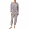 Deals 😉 Kate Spade New York Dotted Print Long Sleeve Round Neck Velour Pajama Set Grey Dot 🌟