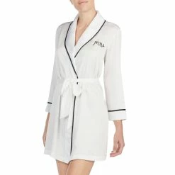 Cheapest 🎉 Kate Spade New York Bridal Charmeuse Robe Off White/black 👍