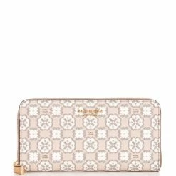 Flash Sale 👍 Kate Spade New York Spade Flower Monogram Canvas Zip Around Continental Wallet Natural Multi 👏 -Kate Spade New York shop unnamed file 898