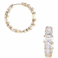 Budget ✔️ Kate Spade New York 🍬 Candy Shop Stone Hoop Earrings Clear/gold ⭐