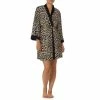 Best Pirce 🌟 Kate Spade New York Animal Print Long Sleeve Shawl Collar Neck Short Robe Brown Animal ⌛