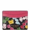 Wholesale 🤩 Kate Spade New York Morgan Assorted Candies Embossed Saffiano Leather Card Holder Black Multi 🧨