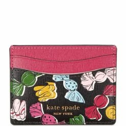 Wholesale ๐คฉ Kate Spade New York Morgan Assorted Candies Embossed Saffiano Leather Card Holder Black Multi ๐งจ