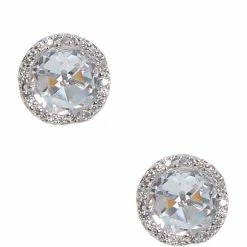 Buy 💯 Kate Spade New York That Sparkle Pave Round Large Stud Earrings Silver ⌛ -Kate Spade New York shop unnamed file 927