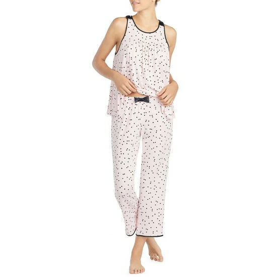 Promo π Kate Spade New York Dot Print Jersey Cropped Coordinating Pajama Set Pink/black π 1 Promo π Kate Spade New York Dot Print Jersey Cropped Coordinating Pajama Set Pink/black π