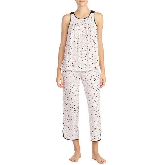 Promo π Kate Spade New York Dot Print Jersey Cropped Coordinating Pajama Set Pink/black π 2 Promo π Kate Spade New York Dot Print Jersey Cropped Coordinating Pajama Set Pink/black π - Image 2