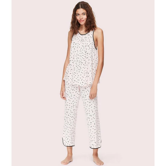Promo π Kate Spade New York Dot Print Jersey Cropped Coordinating Pajama Set Pink/black π 4 Promo π Kate Spade New York Dot Print Jersey Cropped Coordinating Pajama Set Pink/black π - Image 4